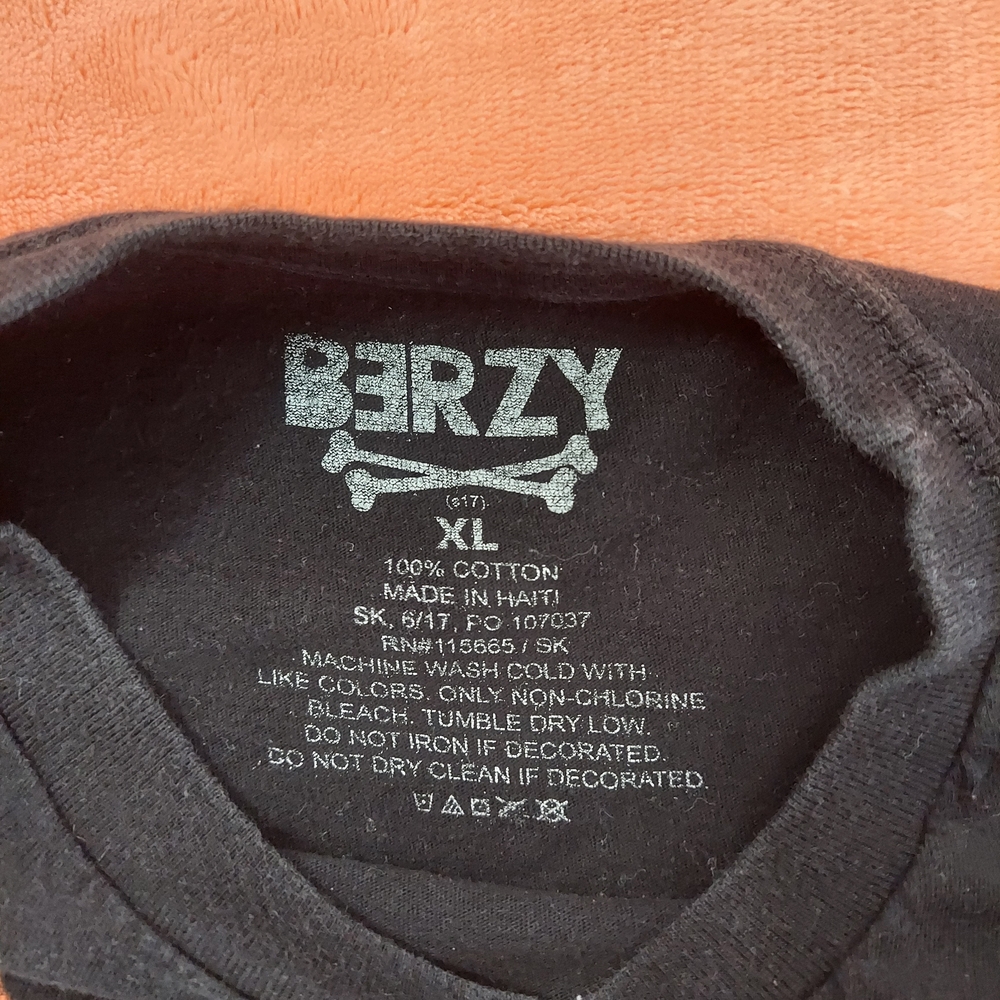 Berzy Sloth Humor Graphic Tee Youth XL Black Short Sleeve T-Shirt Funny - Picture 4 of 7